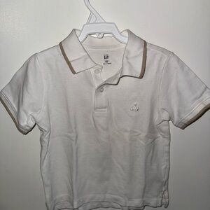 GAP White Polo with Tan Trim